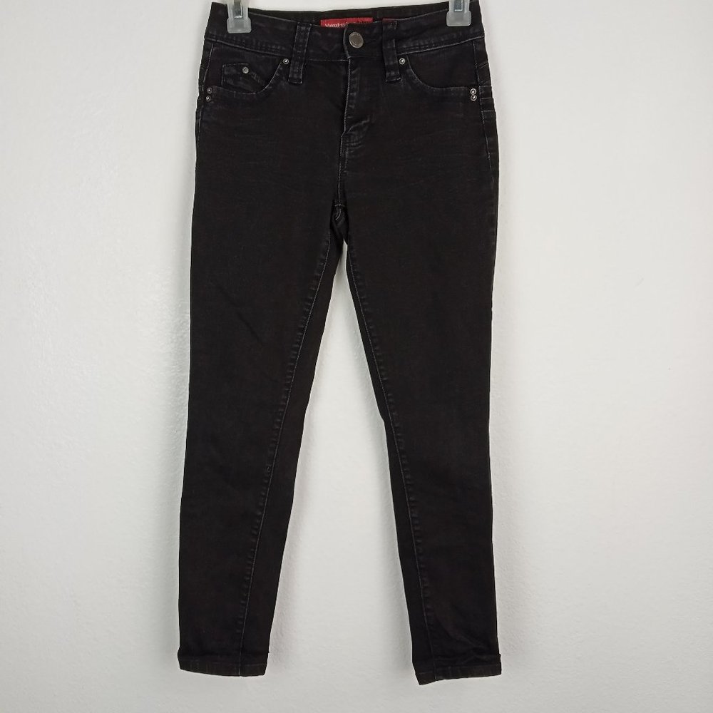 YMI WannaBetteButt  Women's Juniors Size 1 Black Stretch Denim Mid Rise